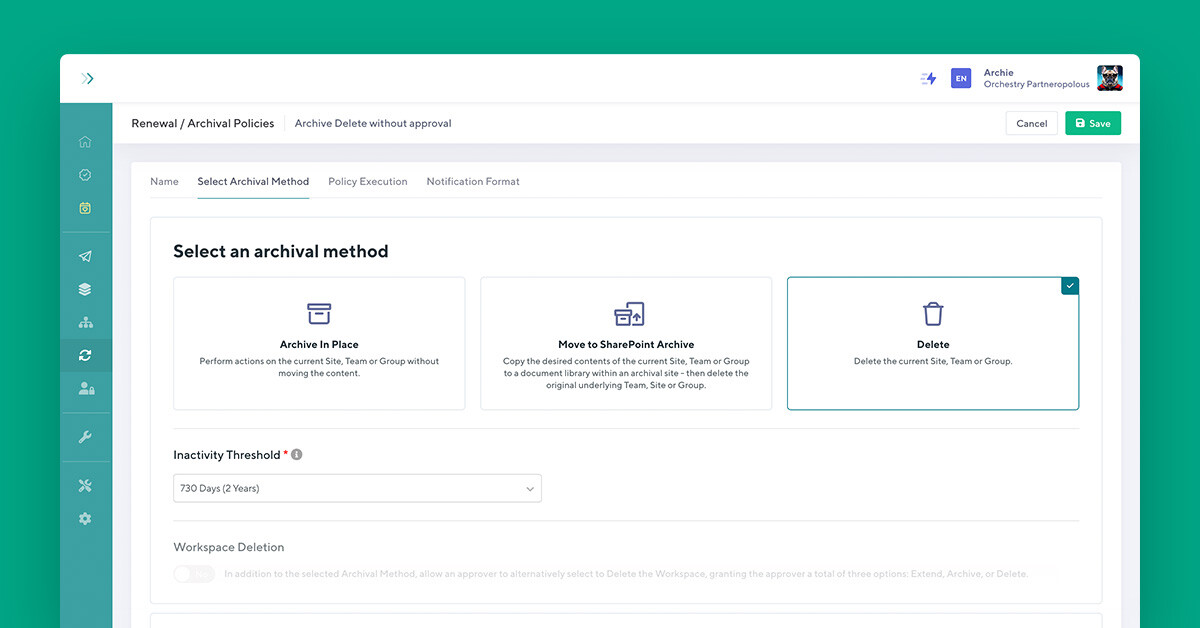 microsoft 365 archiving 